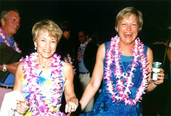 Beate and Laura partying