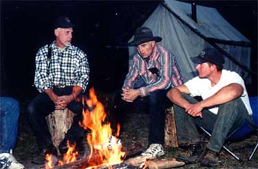 Our Wranglers around the campfire