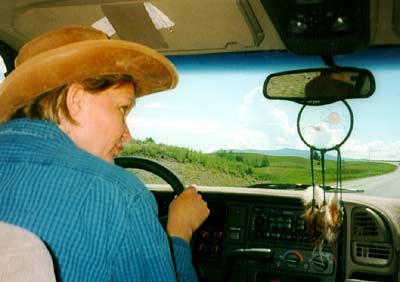 Beate in Wayne's Truck